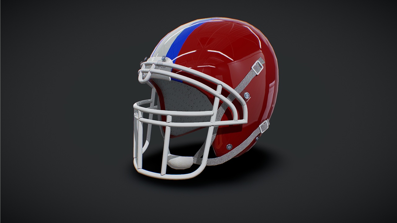 football helmet 3d obj Print Model – STL GLB Files – Quick Digital Files buffalo Bills helmet by SamIsMe