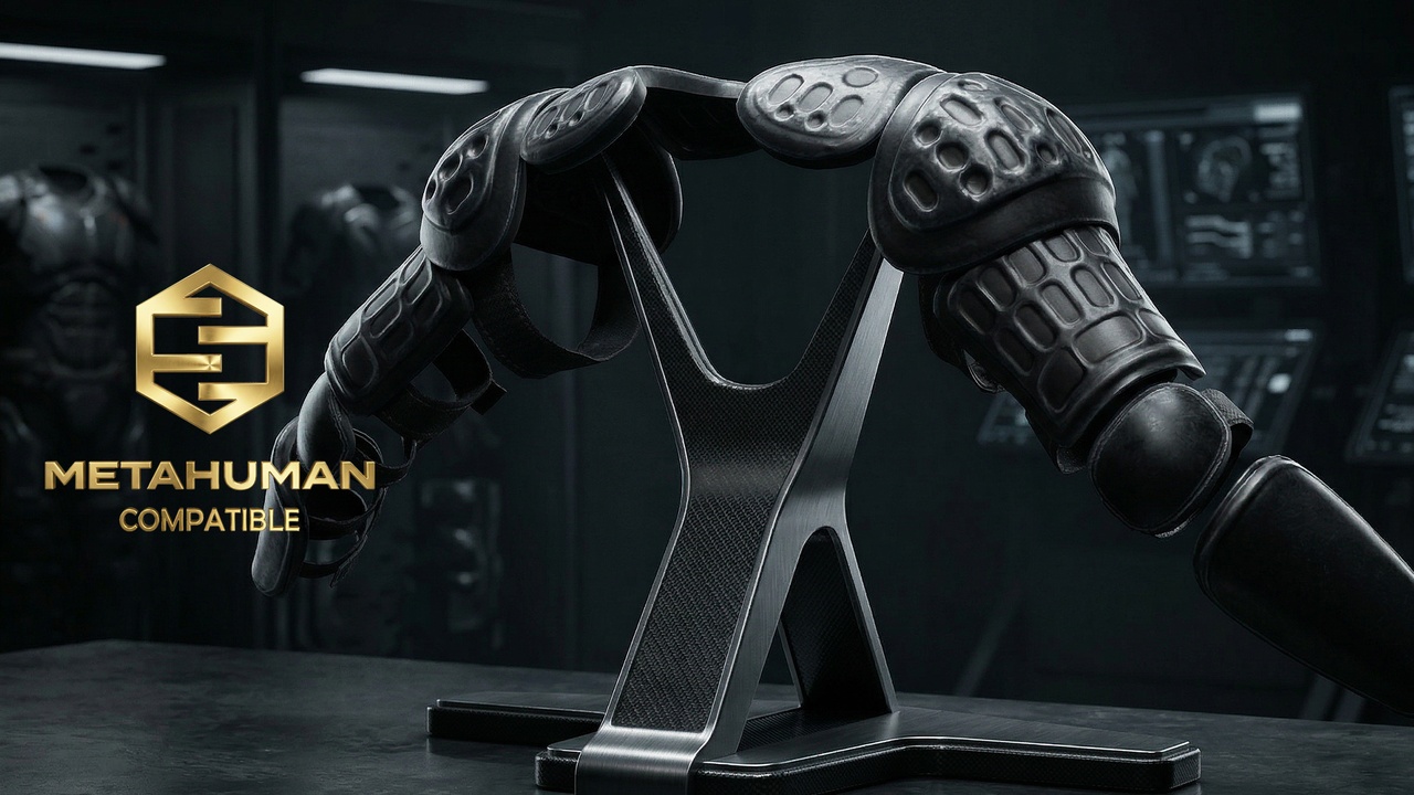 الوسائط 1 للقائمة Futuristic Arm and Hand Armor Set with Shoulder Guards and Finger Shields