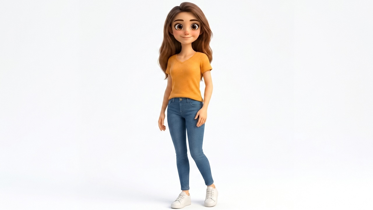 Media 1 for listing Stylized Cute Female Character – Rigged & Game Ready