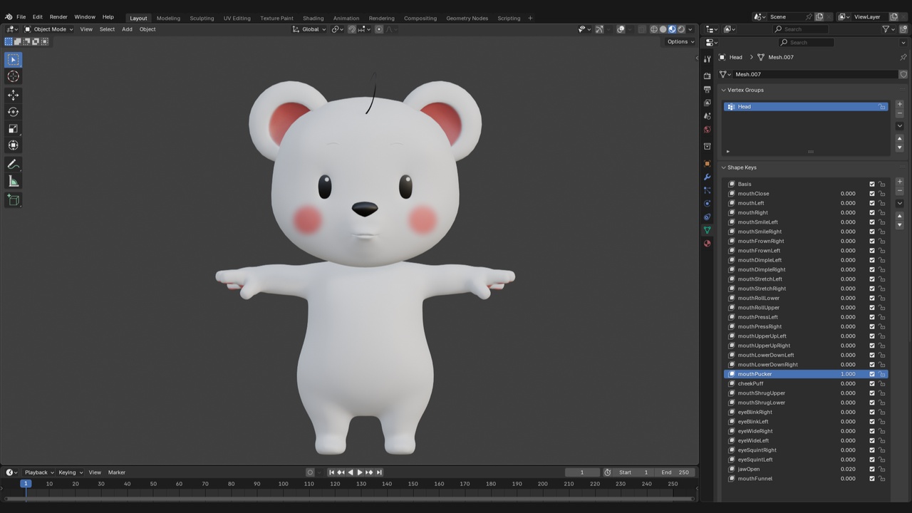 Media 1 for listing Cartoon Polar Bear Cub Character | Facial Live Link ready for Unreal