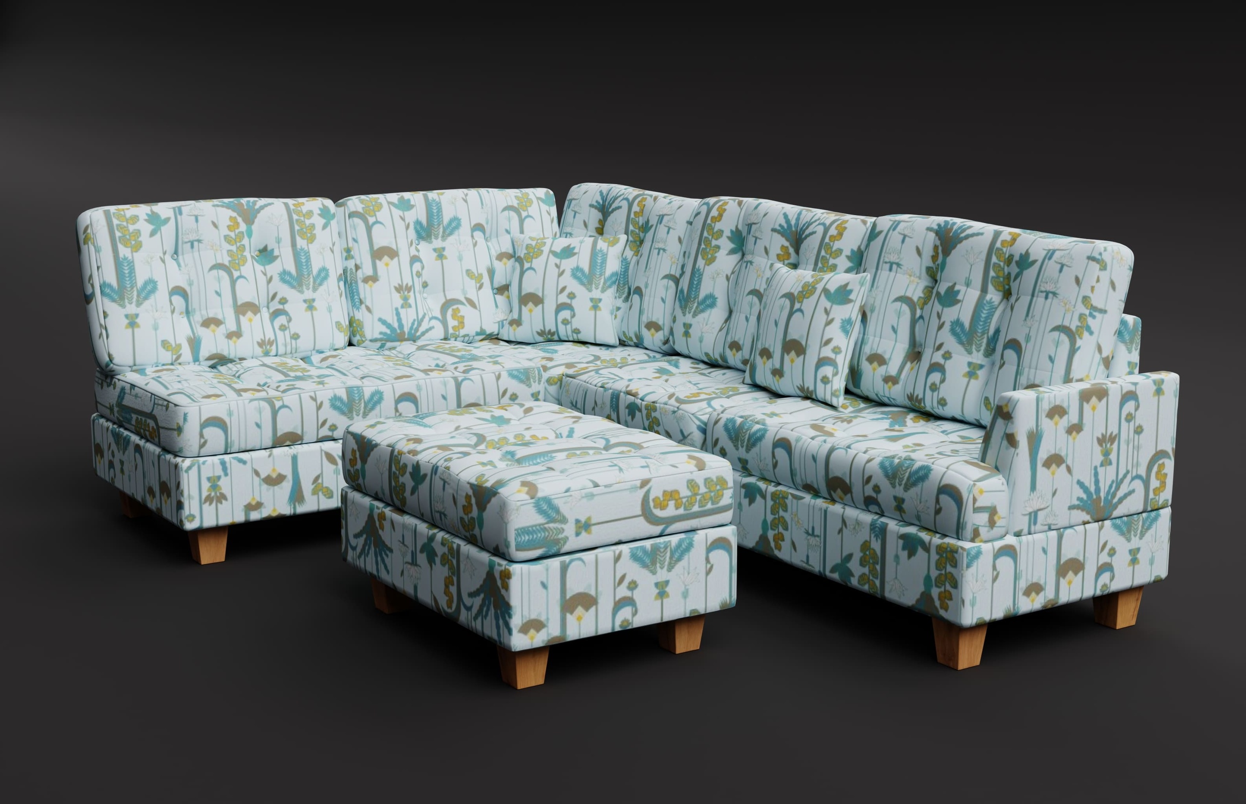 Media 1 for listing Tufted Fabric Sofa 04
