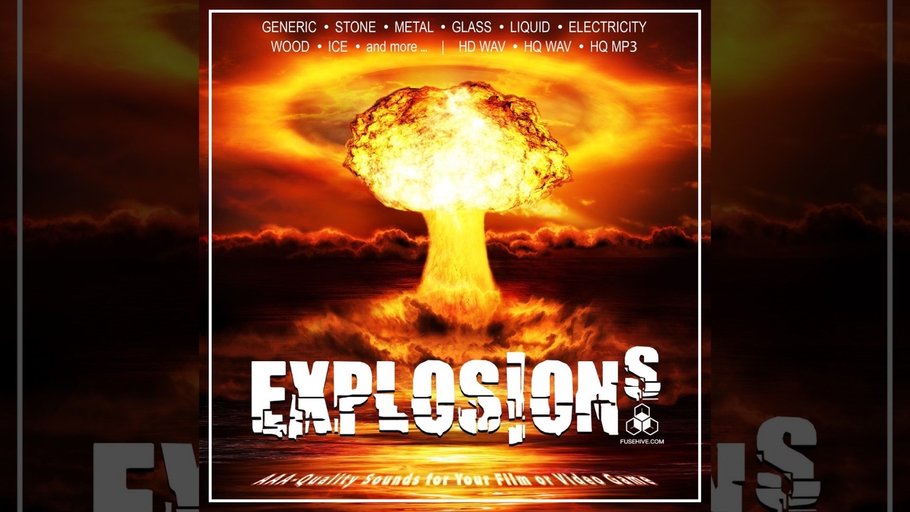 Media 1 for listing CINEMATIC EXPLOSIONS SOUND EFFECTS LIBRARY - Various Materials Bursts & Shatters