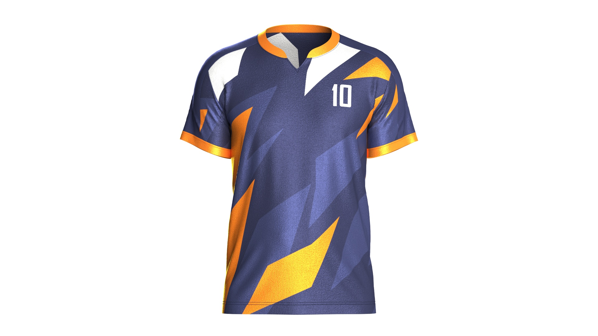 Media 1 for listing Men Soccer Orange And Blue Jersey Player-10 | High Poly