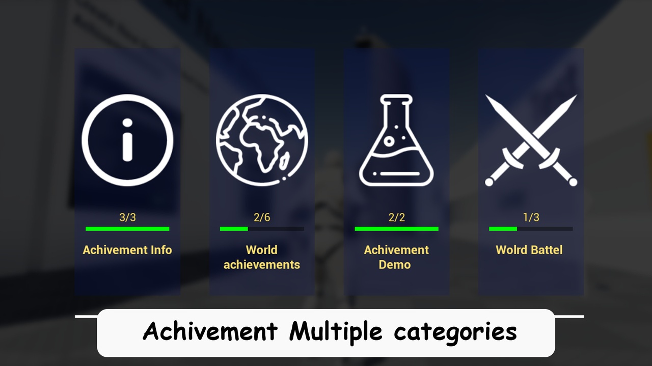 Achievements System 제품 등록을 위한 미디어 1개