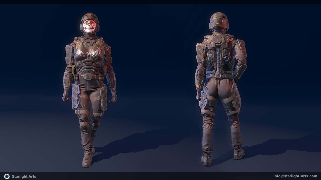Media 1 for listing Modular Futuristic Female Soldier