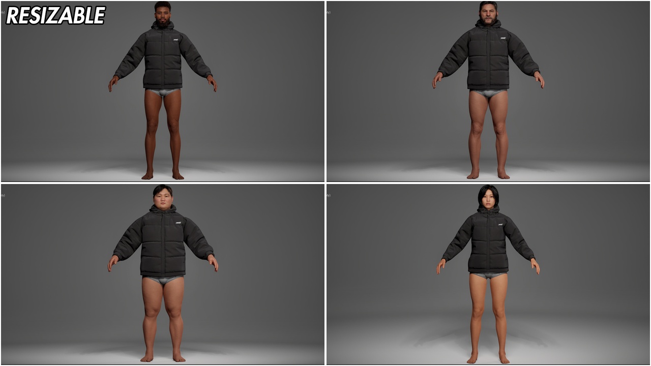 Media 1 for listing Winter Jacket Puffer Metahuman Outfit