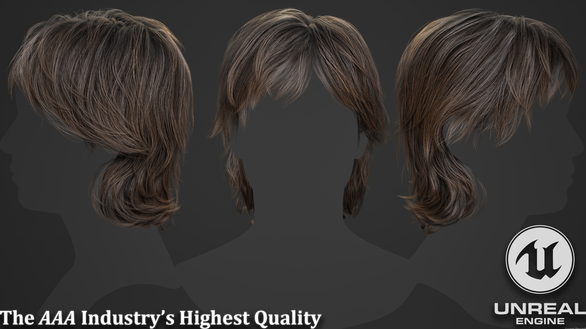 Media 1 for listing Modern Wolf Shag Cut - Hairstyle - Realtime Game Ready - Unreal engine