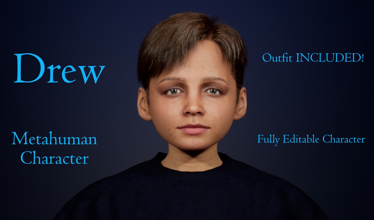 الوسائط 1 للقائمة Drew - Editable MetaHuman Character