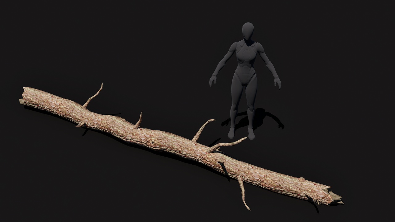 商品 Fallen Pine Tree trunk low poly game ready asset 的媒体 1