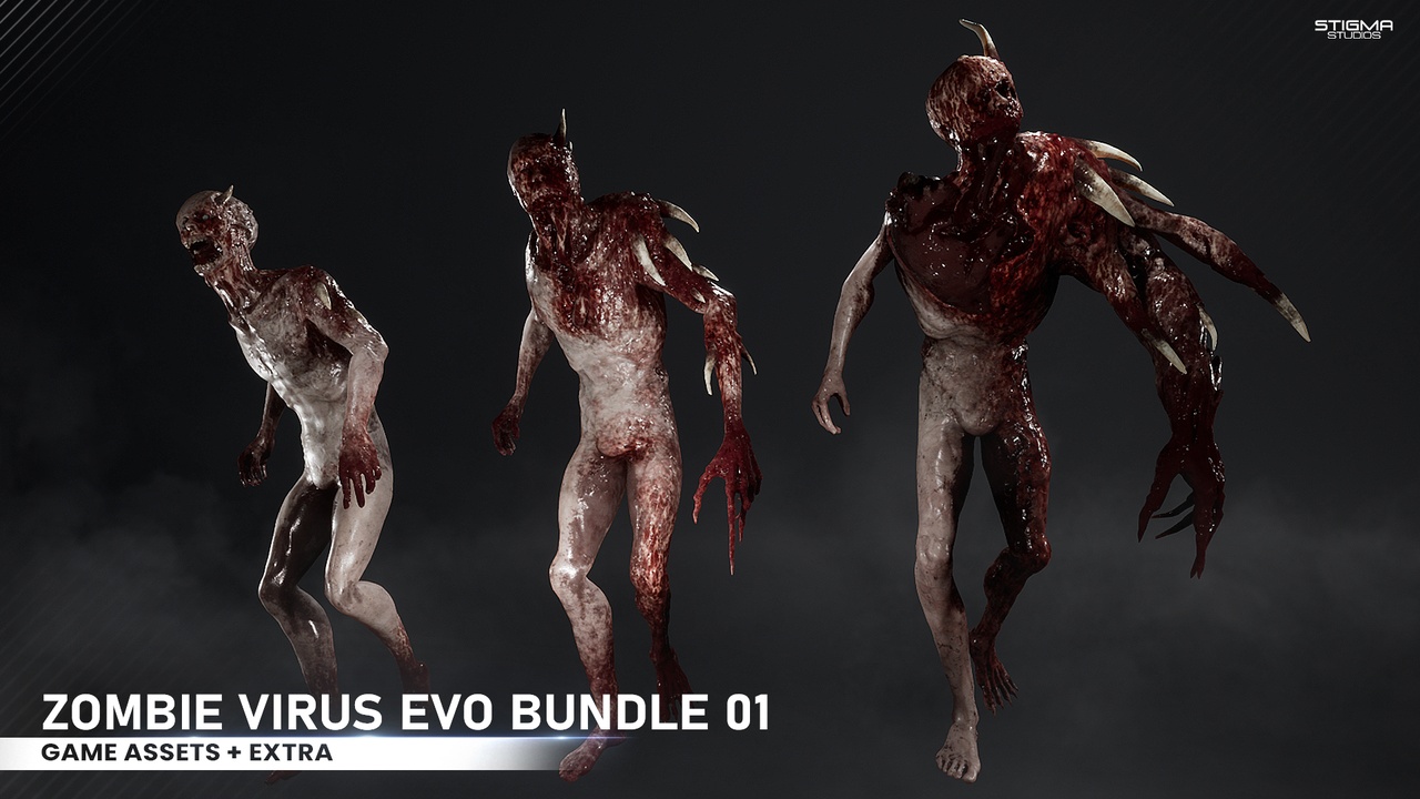 Media 1 for listing Zombie Virus EVO Bundle 01 - Game Assets + Extra | STIGMA STUDIOS
