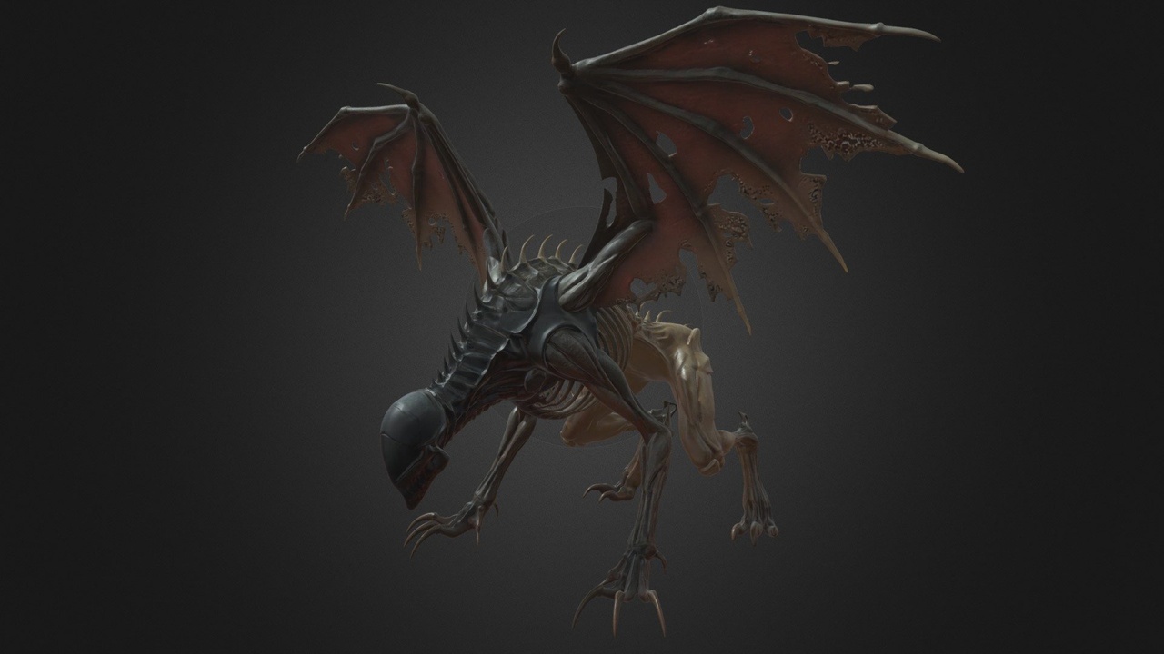 Media 1 for listing Faceless Bonewing Horror Beast
