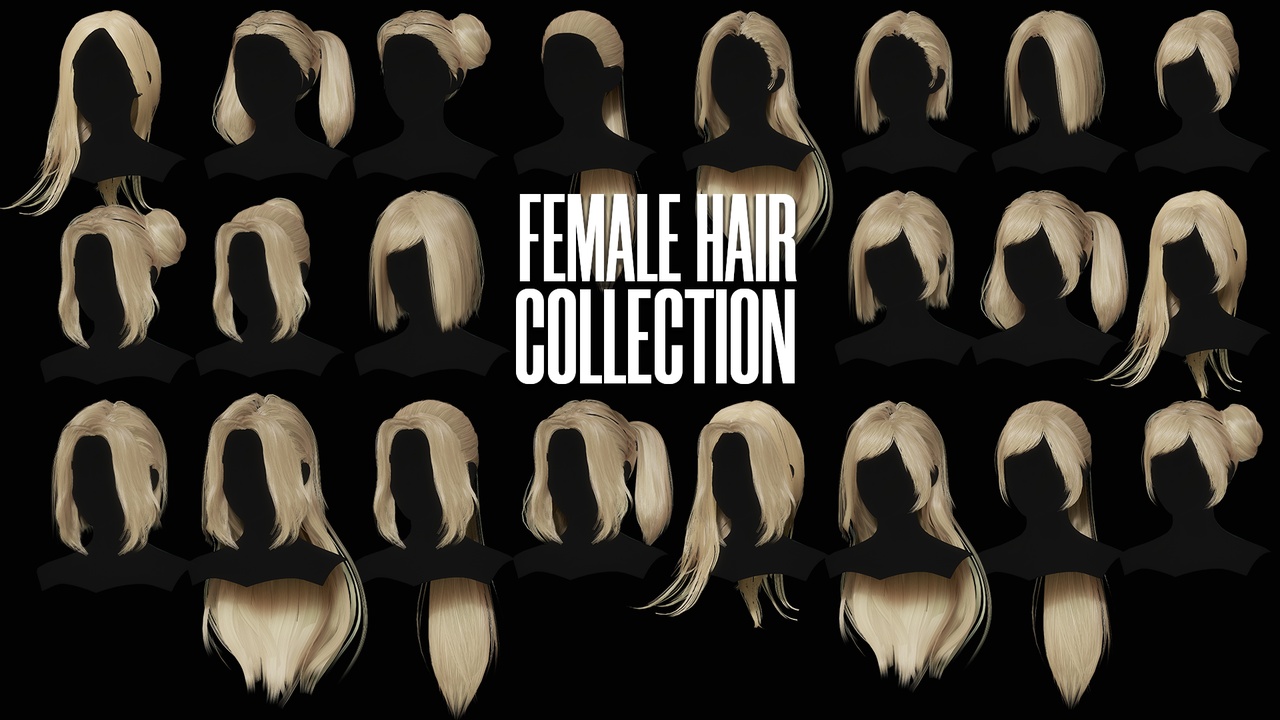 Media 1 for listing Female Hair Collection - Hair Pack 01