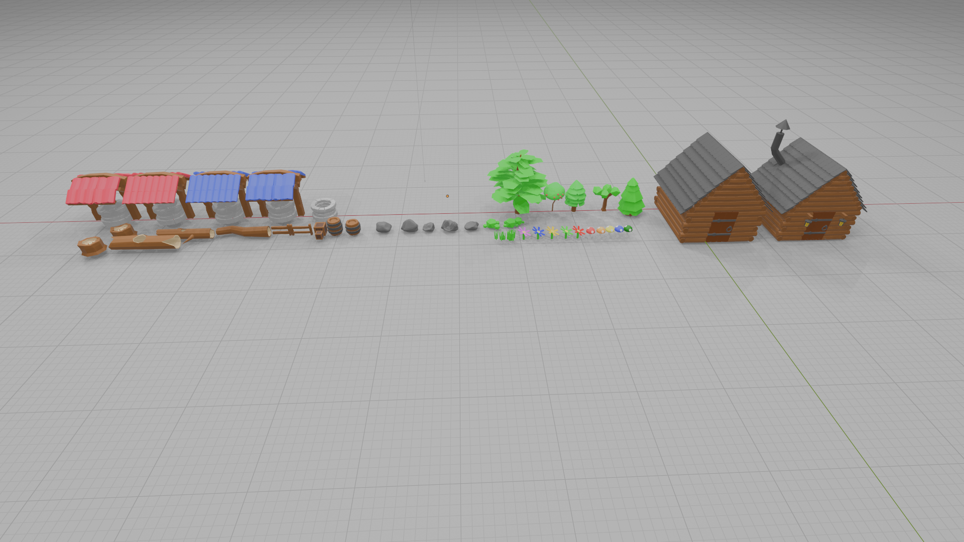 Low Poly Medieval Village Pack | Fab