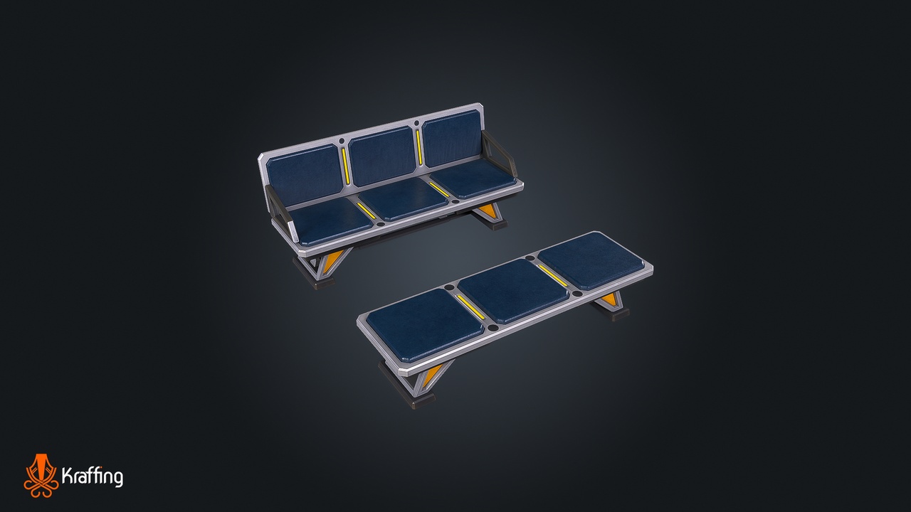 Media 1 for listing SCI-FI Bench V1 - Futuristic – Game Ready PBR