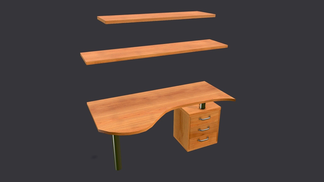 Media 1 for listing Desk With Drawers And Floating Shelves