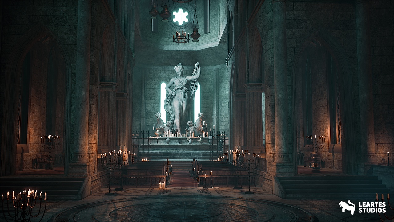 Media 1 for listing Old Cathedral Environment ( Ancient Cathedral Old Cathedral Fantasy Cathedral )