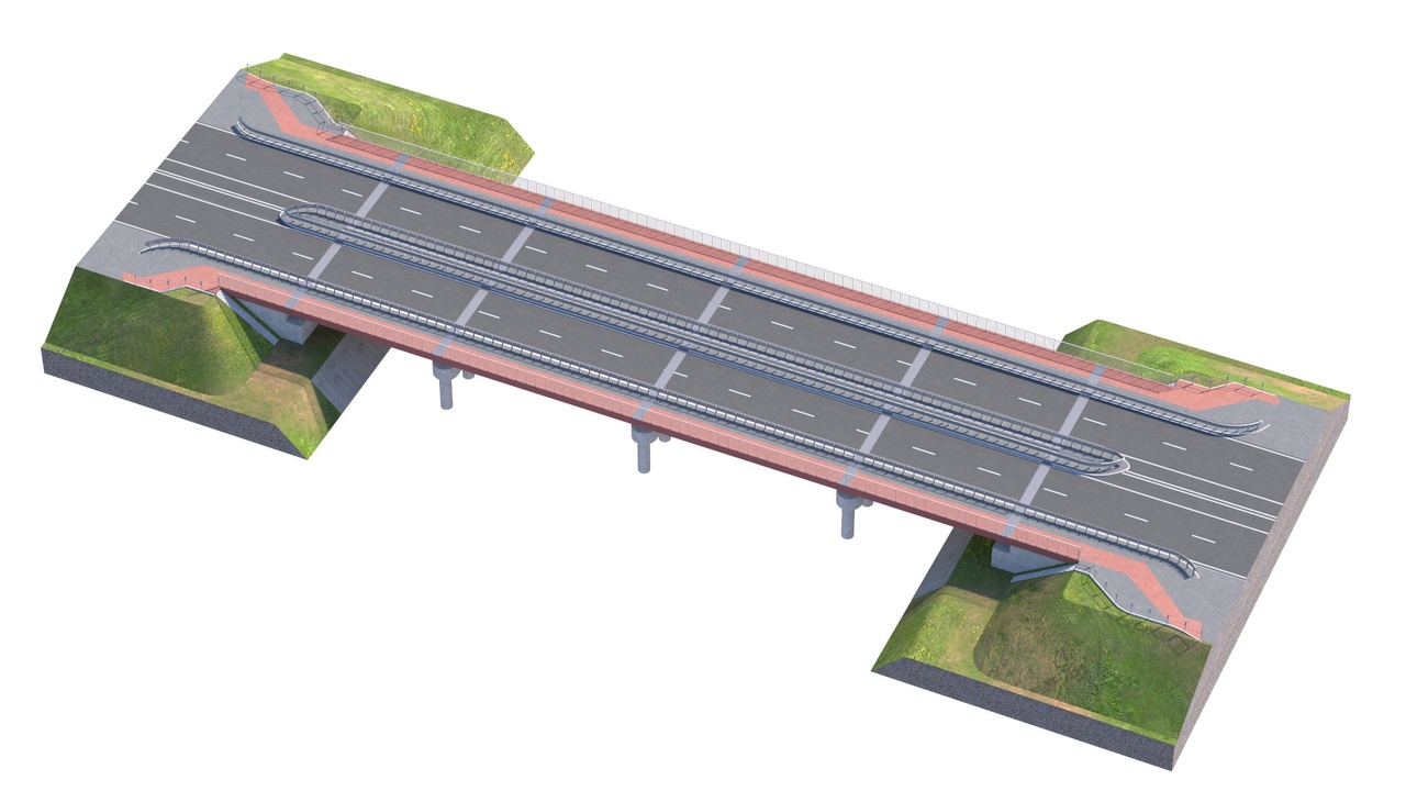 Medios 1 para el artículo High detailed 4 lane bridge over the main road