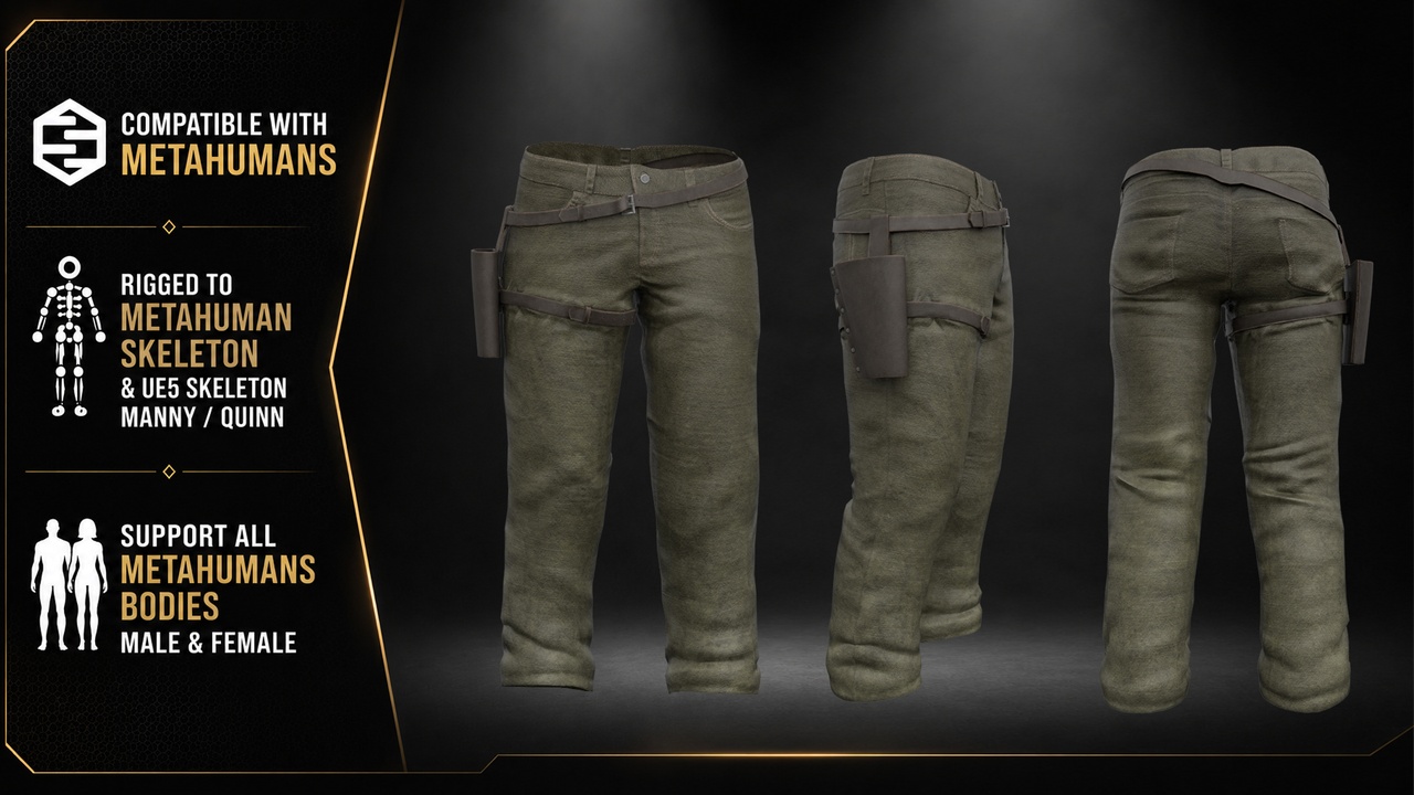 Media 1 for listing Trousers Survival – MetaHuman Clothing
