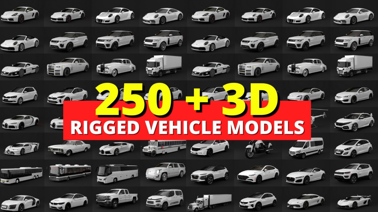 File multimediali per l'articolo 250+ High Detailed Fully Rigged 3D Transportation Vehicle Models Collection: 1