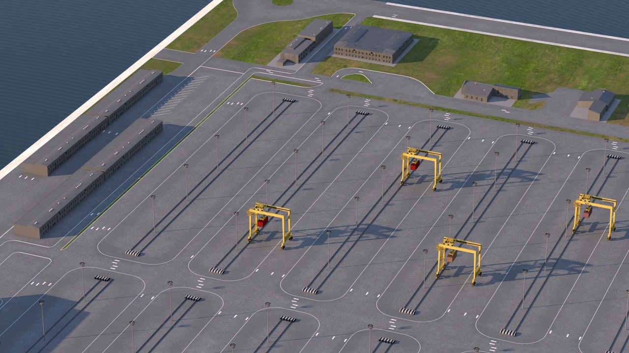 Simple Small Port Design Detailed sea port container terminal | Fab