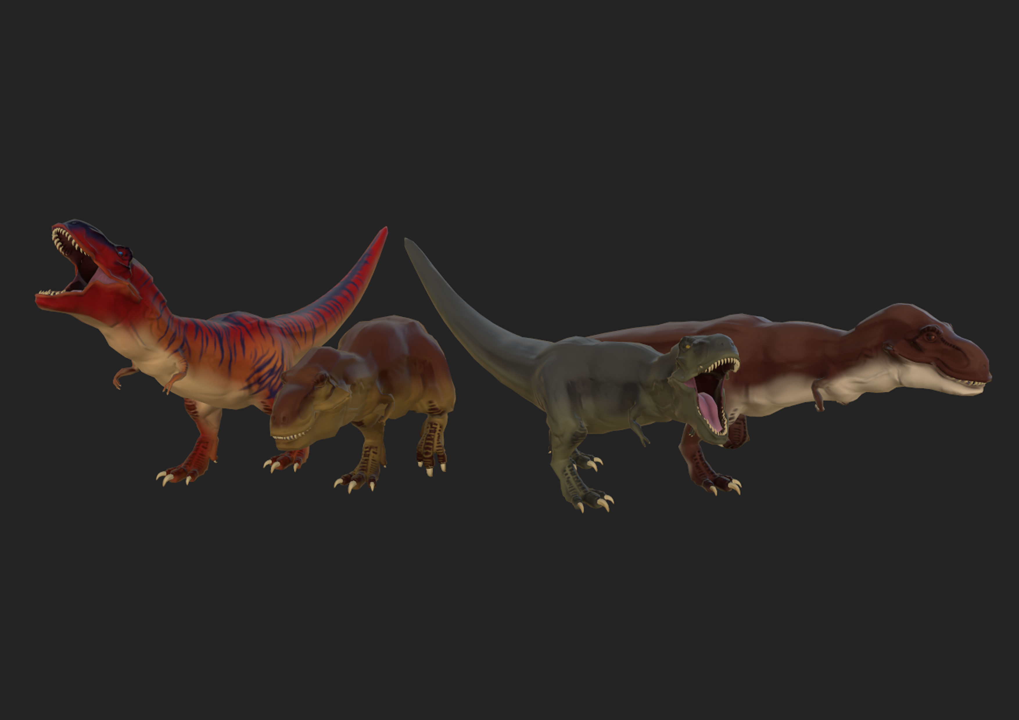 Semi realistic T-Rex 4 textures | Fab