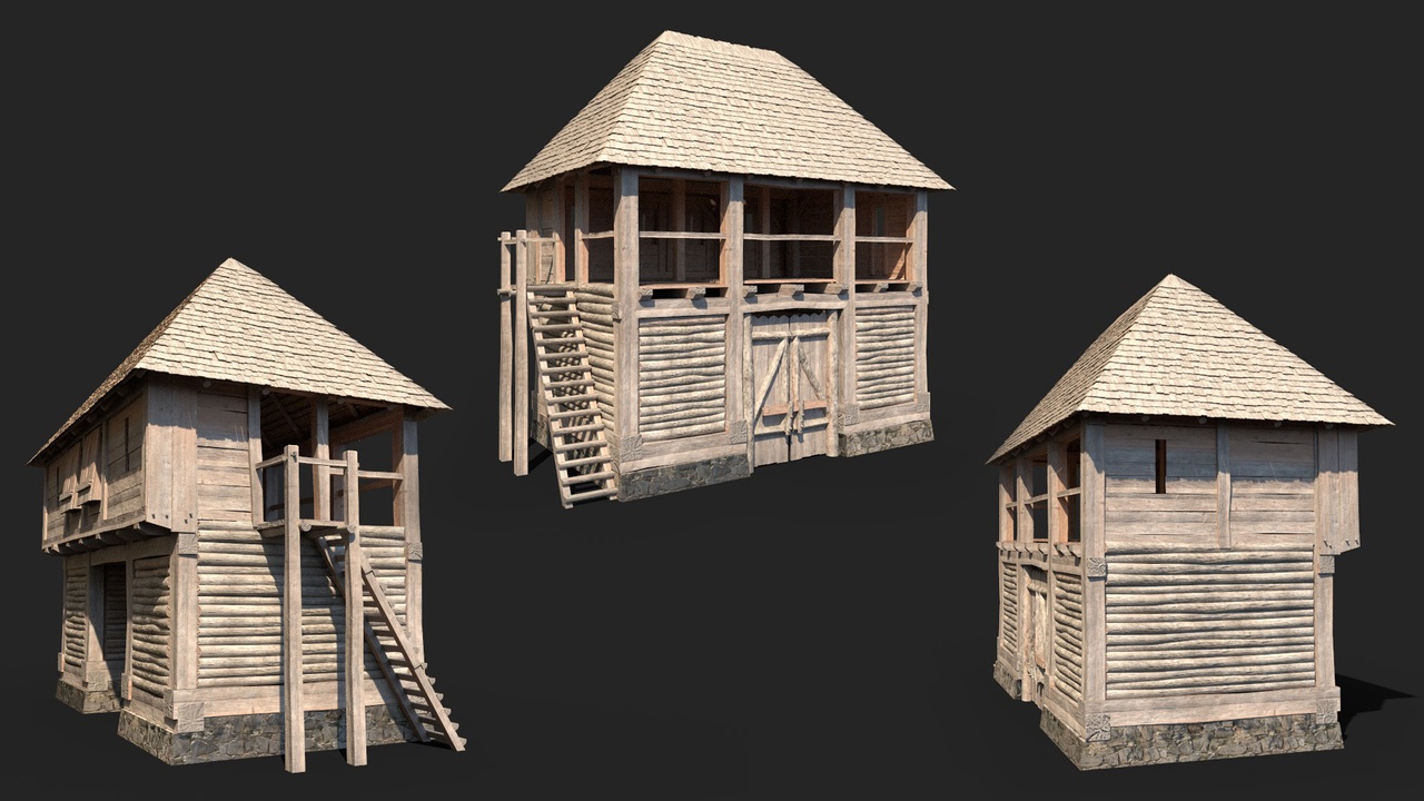 Media 1 for listing Wooden medieval gate house for castle or town
