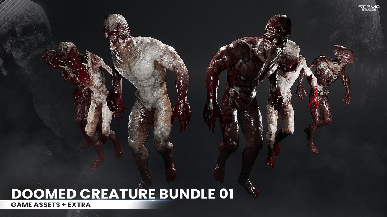 Media 1 for listing Doomed Creature Bundle 01 - Game Assets + Extra | STIGMA STUDIOS