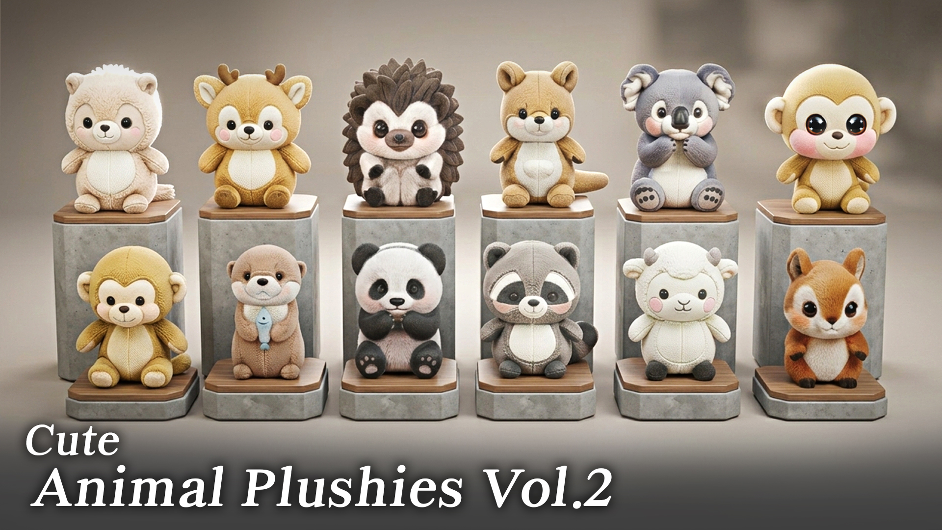 Plushey Cute Animal Plushies Pack Vol.2 | Fab