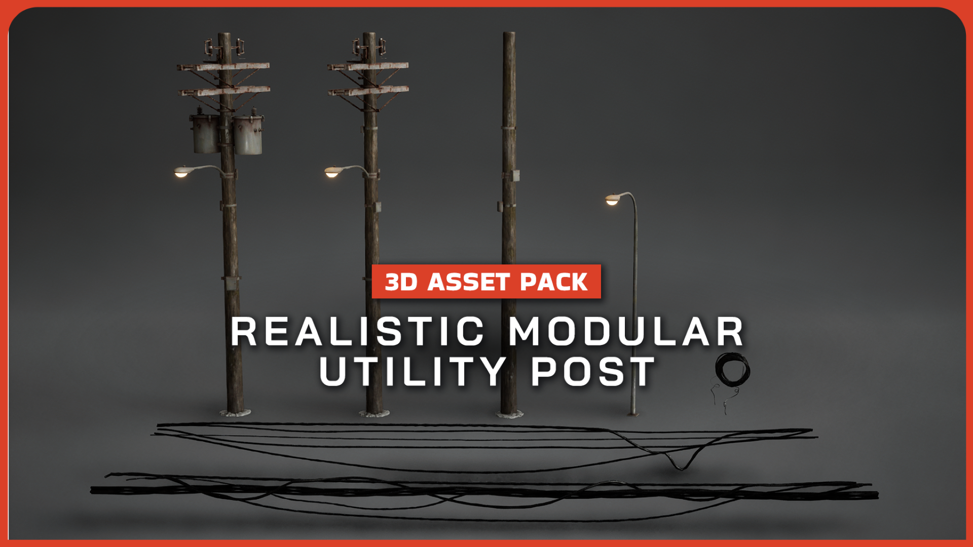 Realistic Modular Utility Post | Fab