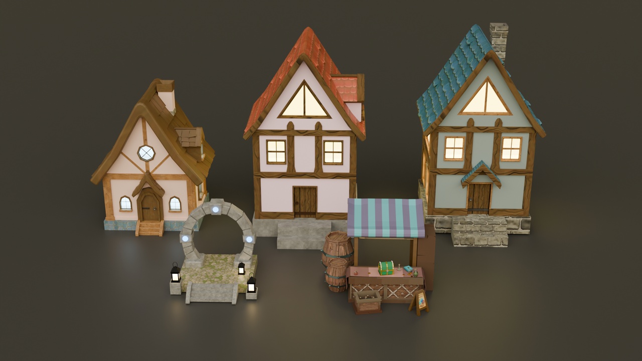 Stylized Fantasy Village Pack | Fab