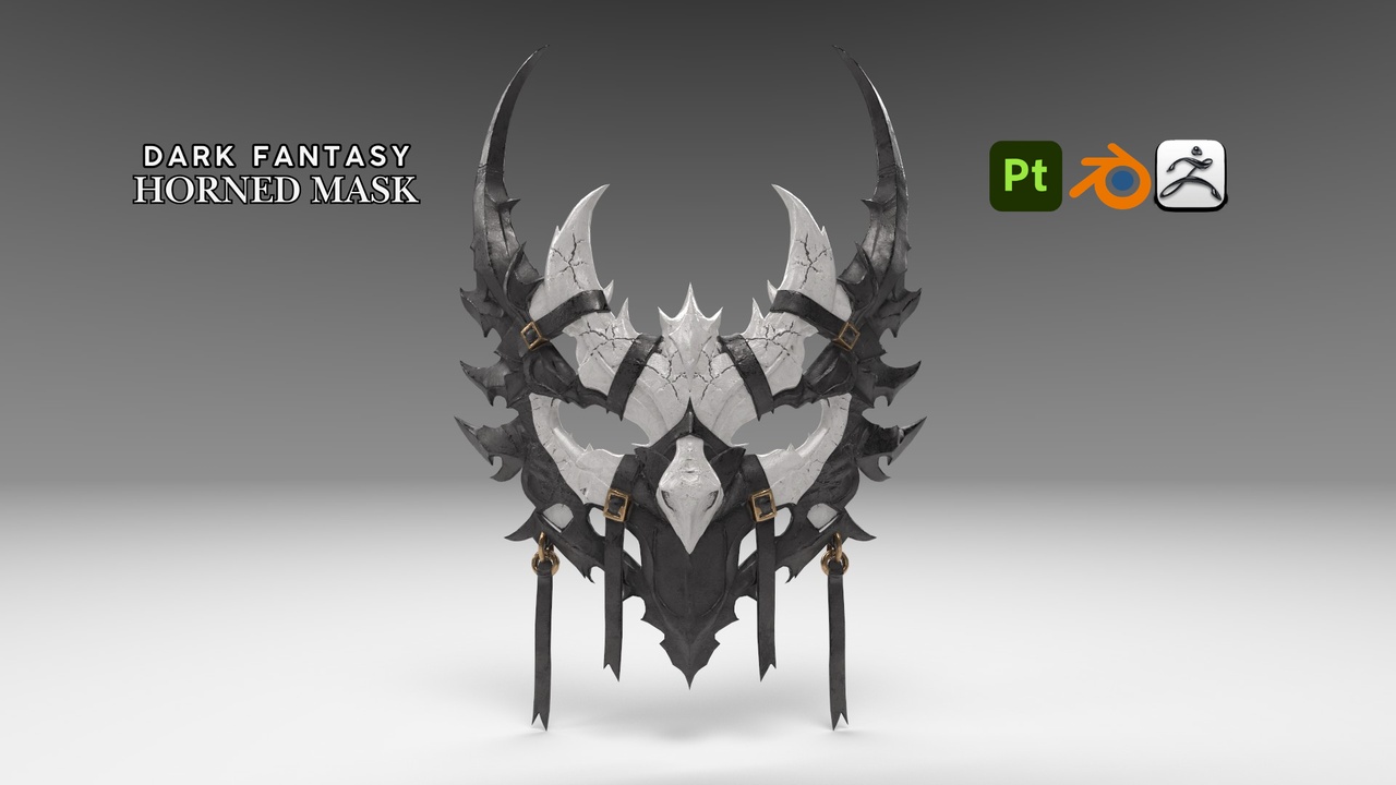 Media 1 for listing Dark Fantasy Horned Mask