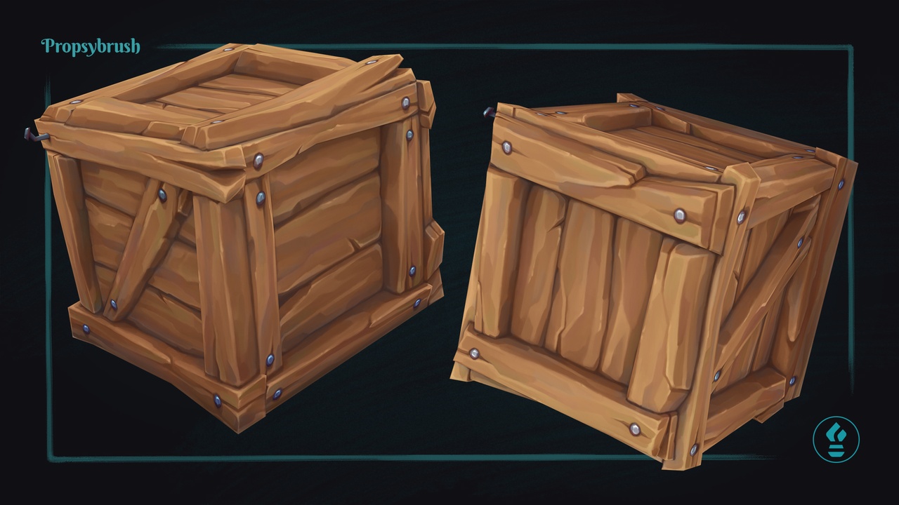 Media 1 for listing Low Poly Stylized Wooden Box – Hand-Painted Game-Ready 3D Asset
