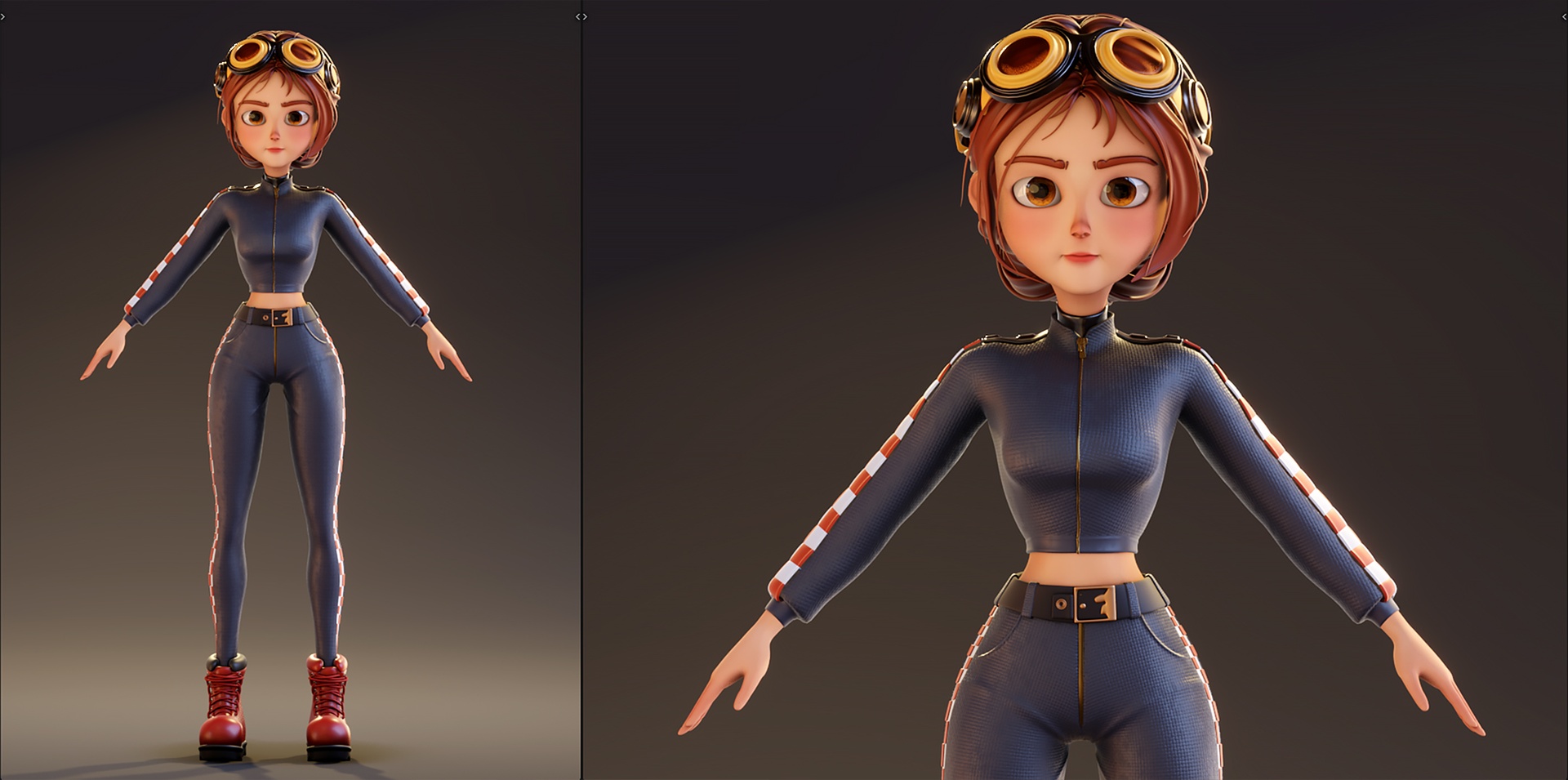 Media 1 for listing 3D Model - Stylized Racer Girl - Blender