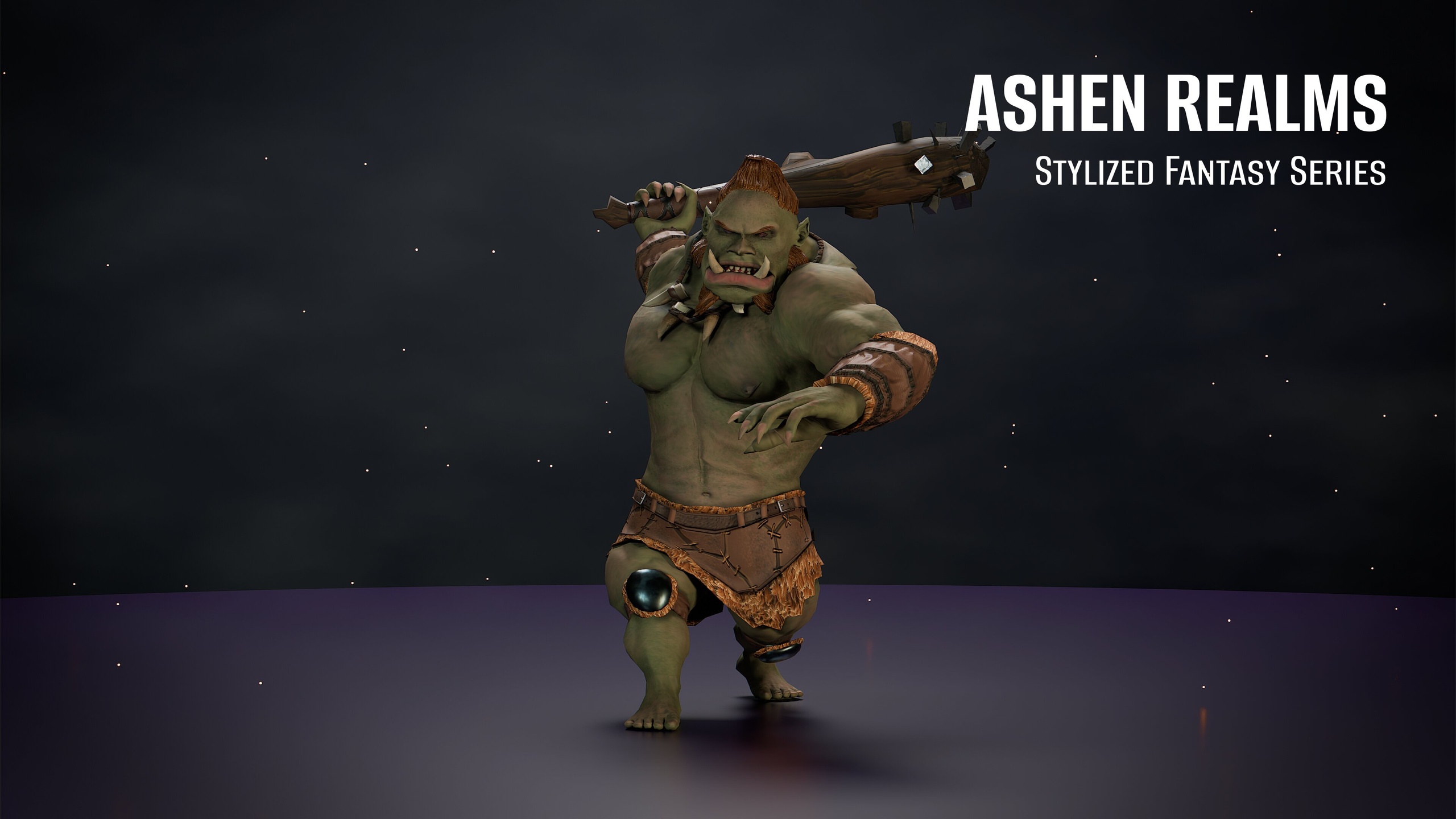 Media 1 for listing Stylized Orc Warrior – 3 Variations, Epic Skeleton, Game-Ready (Ashen Realms)