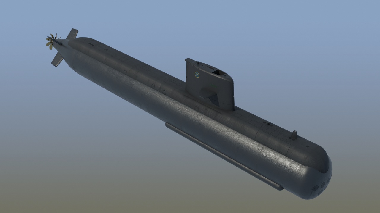 Media 1 for listing Gotland Class Submarine Swedish Navy Game Ready 3D Model