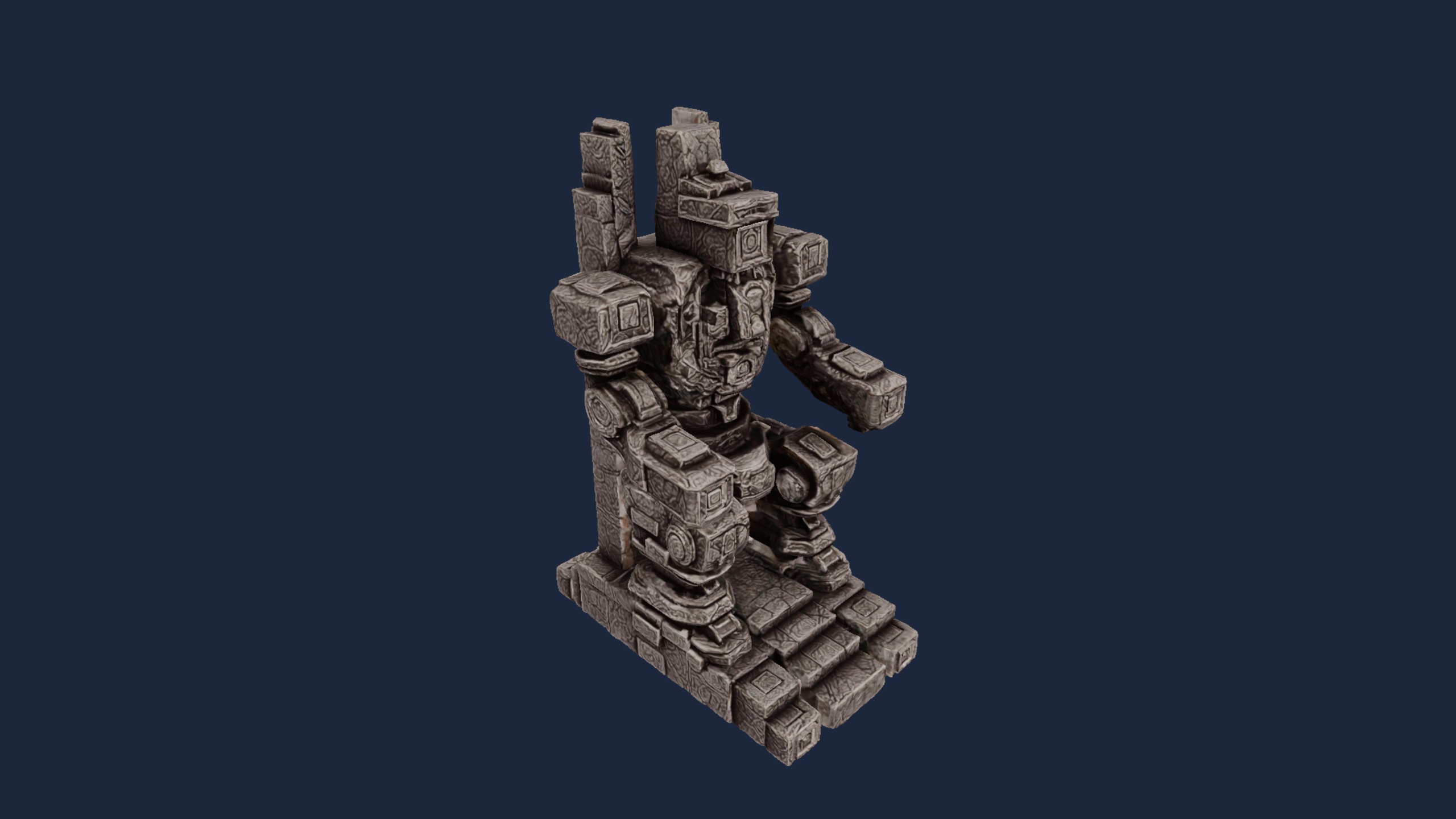 Media 1 for listing Ancient Stone Golem 3D Model | Game-Ready Ruin Statue