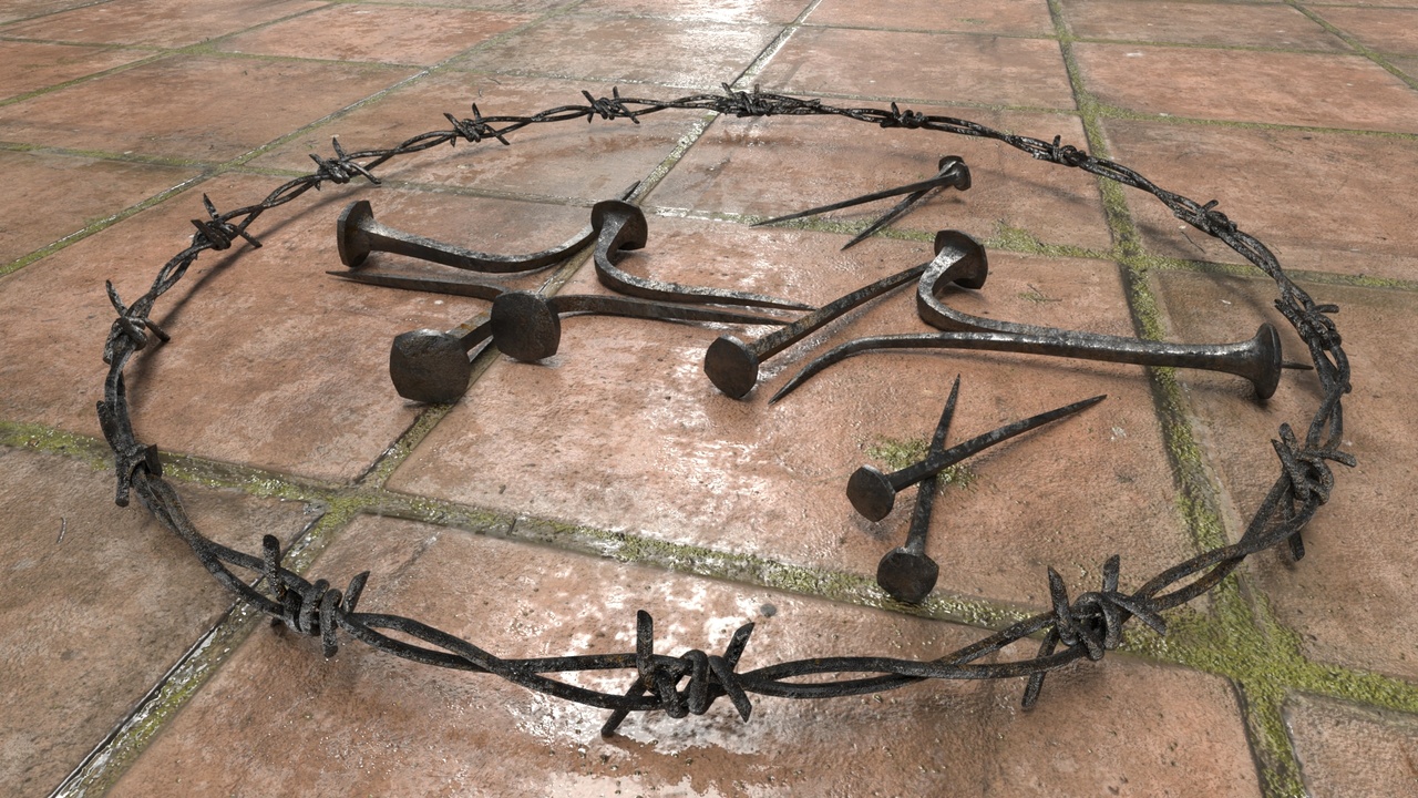 Media 1 for listing Cross, nails and barbed wire!