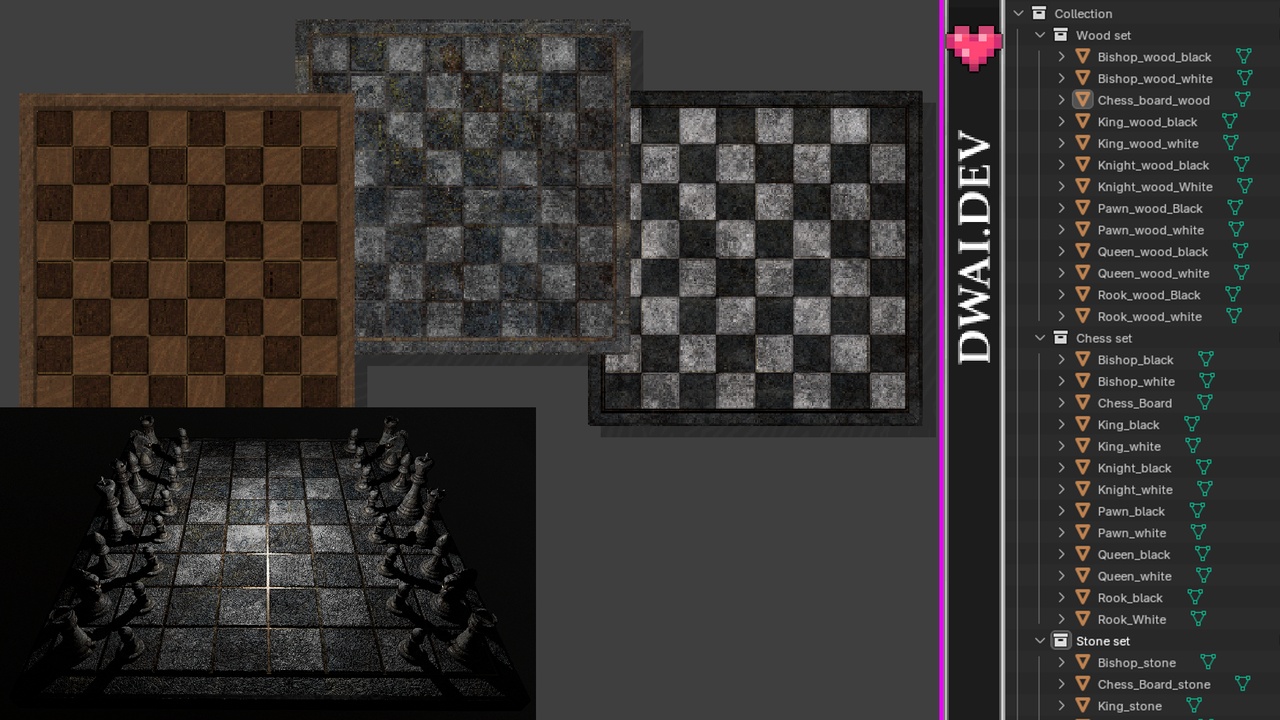 Media 1 for listing [DWAI] - 3D chess pieces