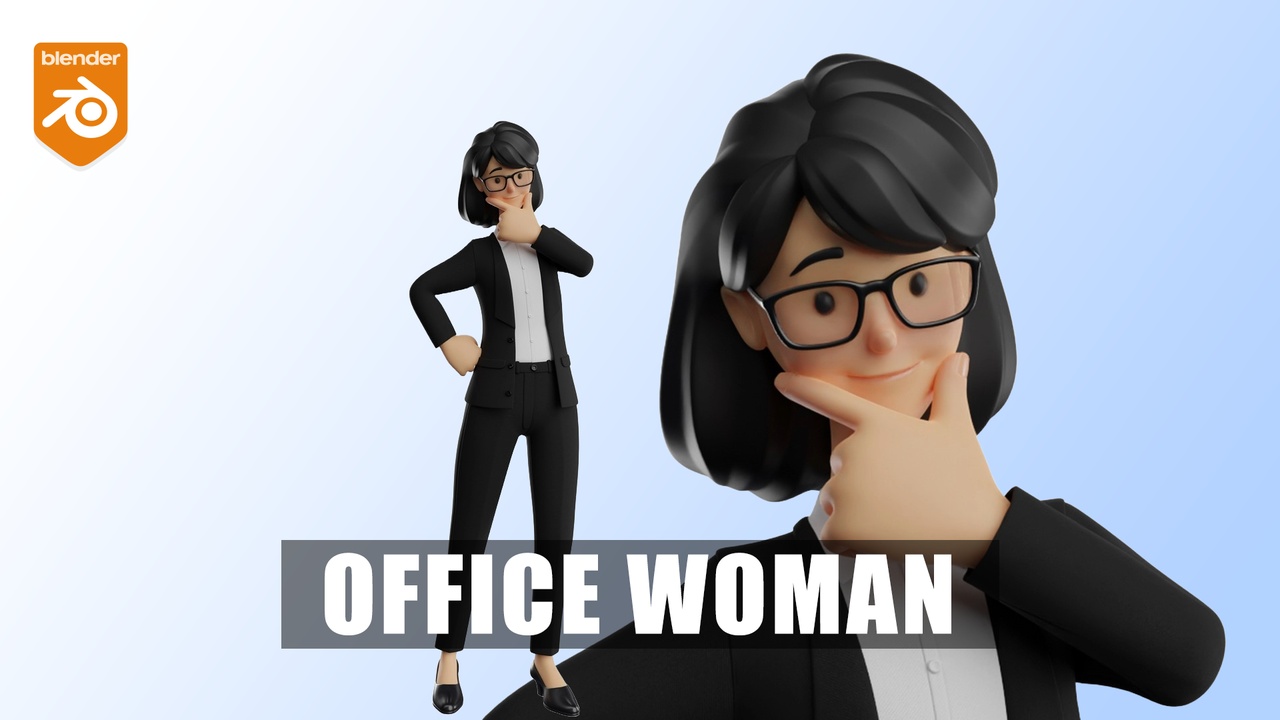 Media 1 for listing Business Office Secretary Woman Rigged - 3D model