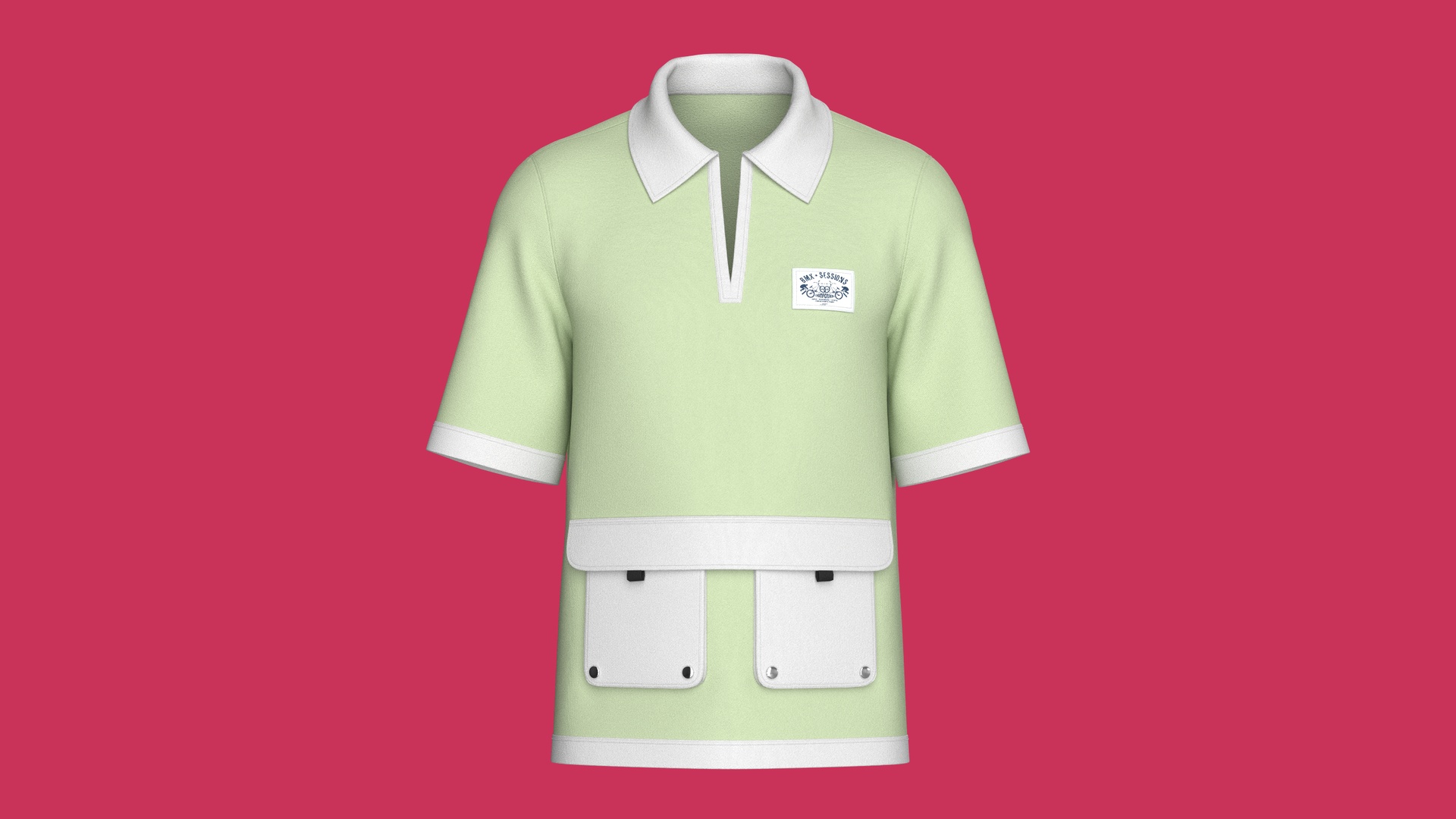 Media 1 for listing Men Open - Placket Polo Shirt With Cargo Pocket | High Poly