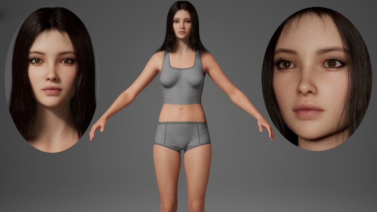 Media 1 for listing Editable MetaHuman Beauty - Jiaojiao.With hair, no clothing included.
