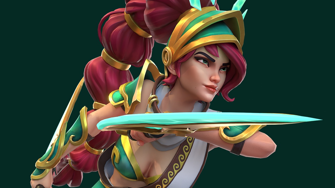 Media 1 for listing Stylized Female Character – Rigged Animated Hand Painted Fantasy Warrior