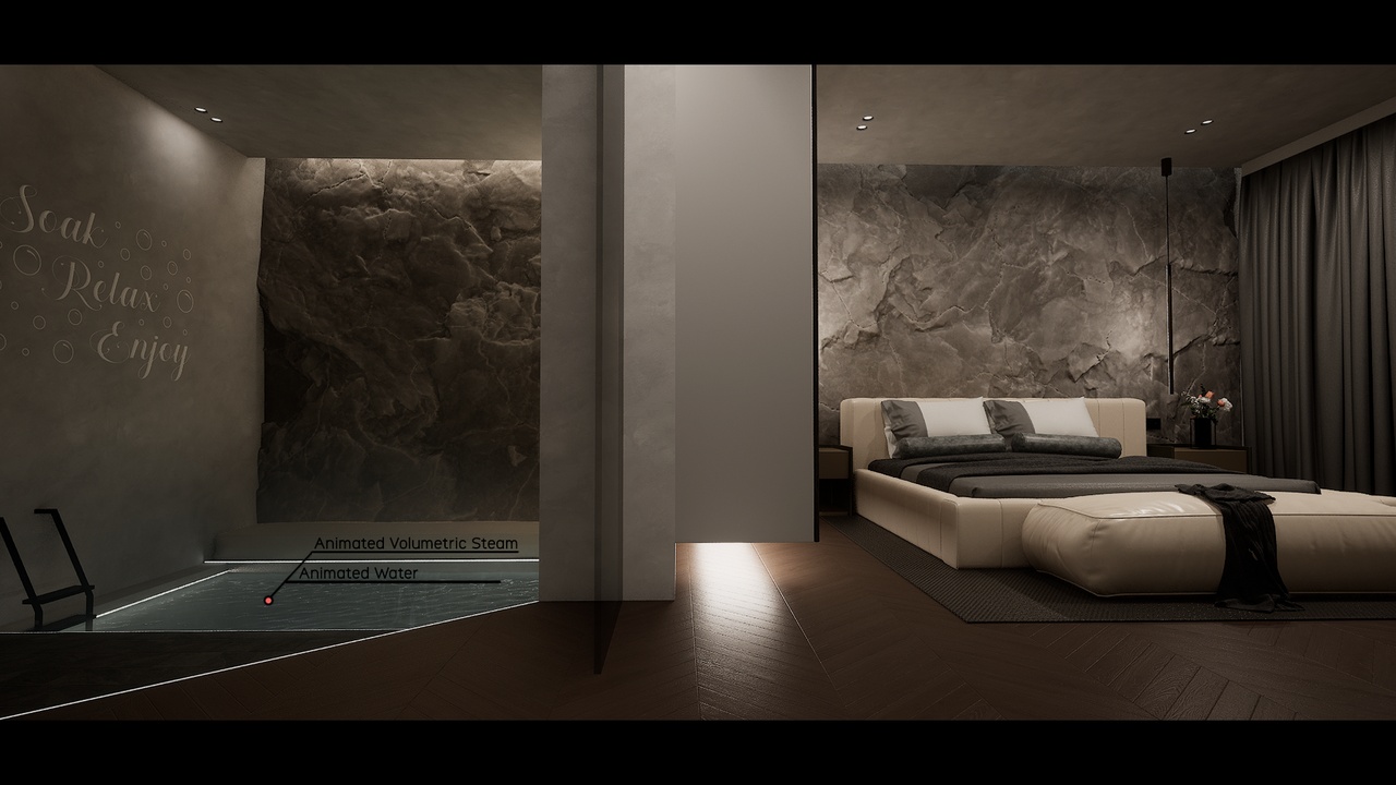 Media 1 for listing Modern BedRoom & Pool with Volumetric animated Steam