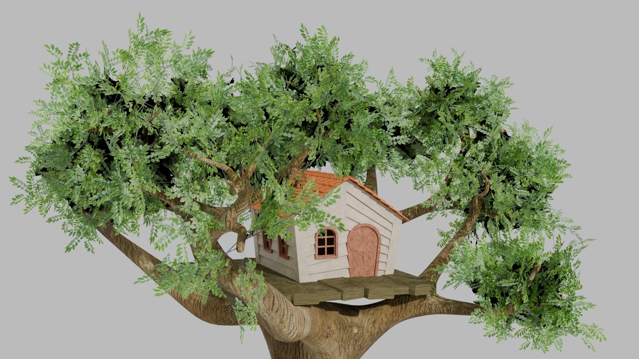 Media 1 for listing Tree House Environment – Stylized Nature Scene for Blender | Game Ready 3D Model