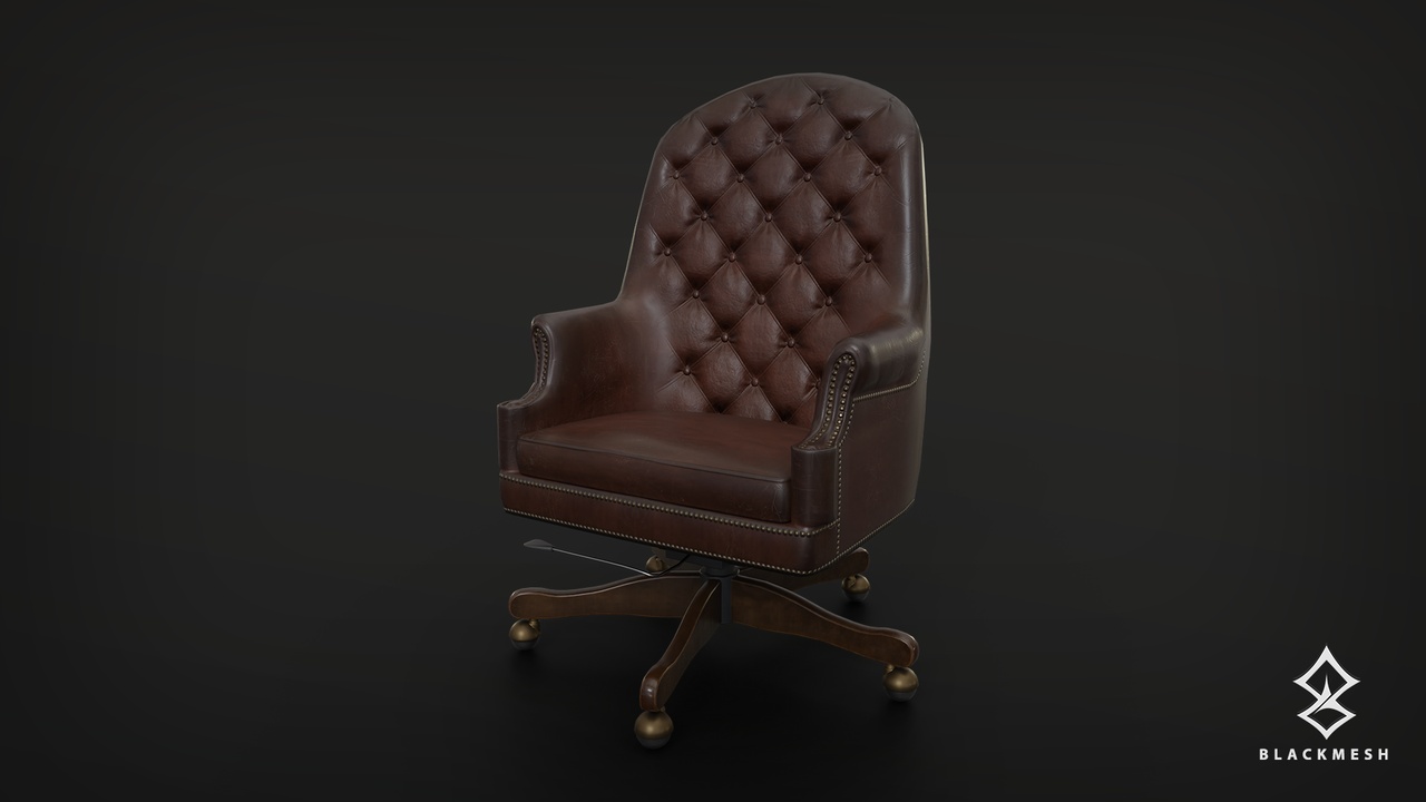 Media 1 for listing Vintage Leather Desk Chair