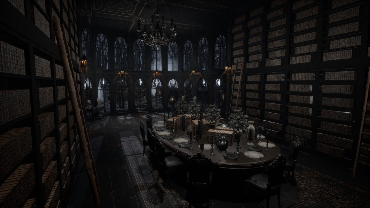 Media 1 for listing Liliest Dark Gothic Victorian Manor Library Horror Abandoned Thriller Interior