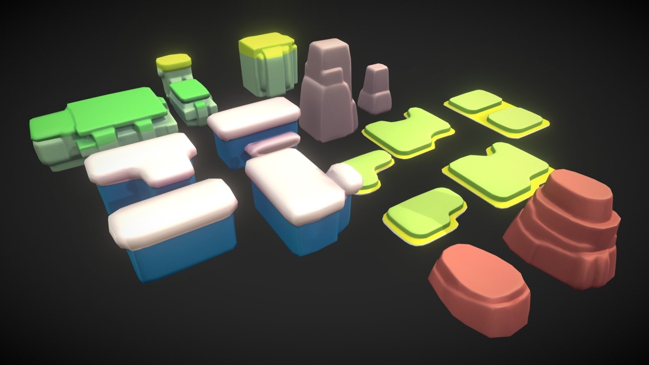 Media 1 for listing Stylized Terrain Hill Pack Lowpoly