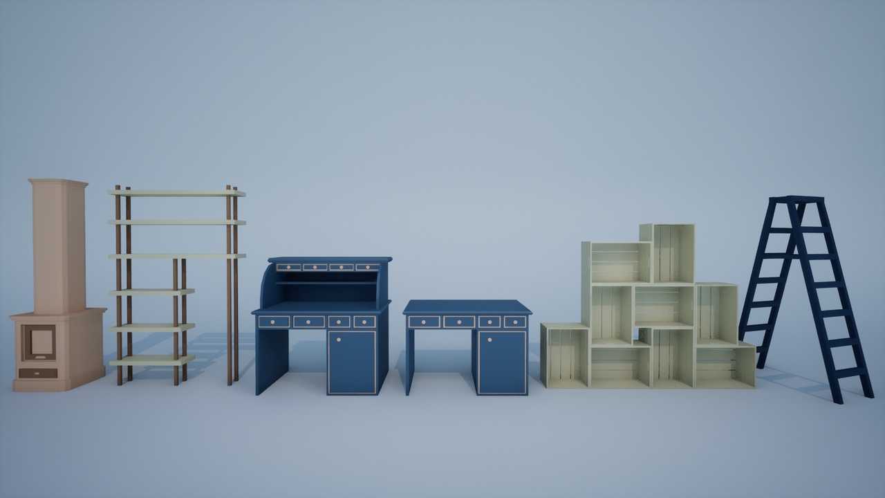 Media 1 for listing Low Poly Home Office Props