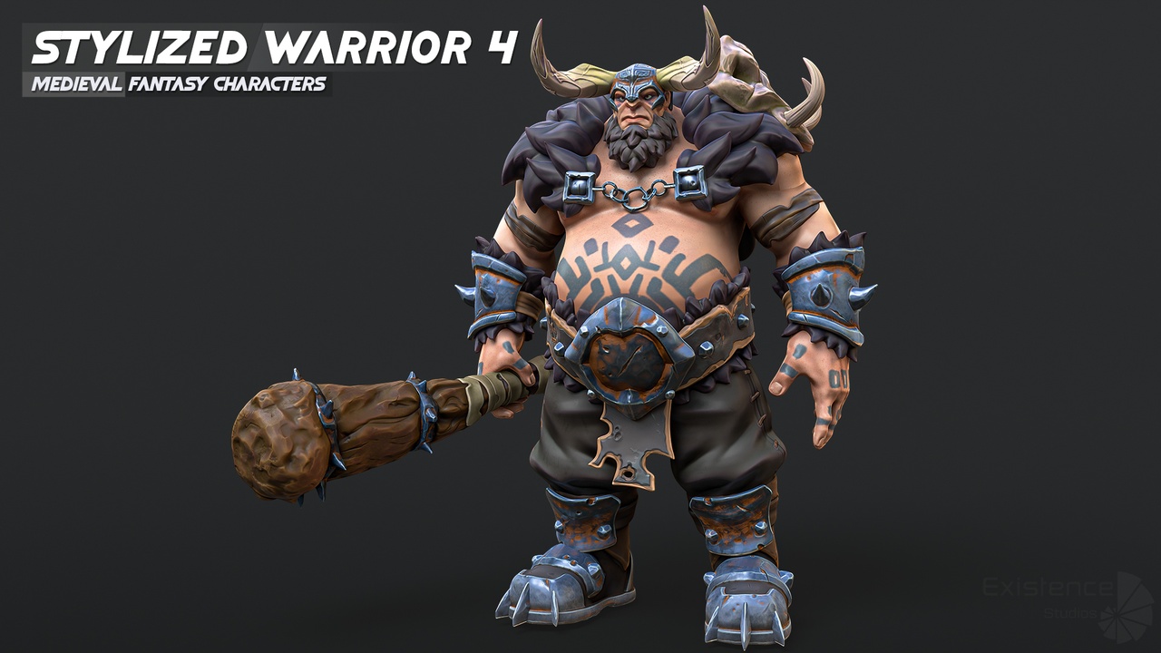 Media 1 for listing Stylized Warrior 04 - Fantasy Characters - Medieval Heroes - #40