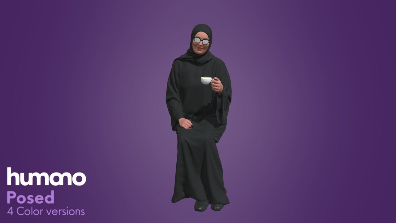 Media 1 for listing Posed Arab Woman Sitting - Humano 085-6180